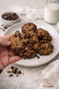 Chocolate & Pumpkin Seed Cookies (Vegan)